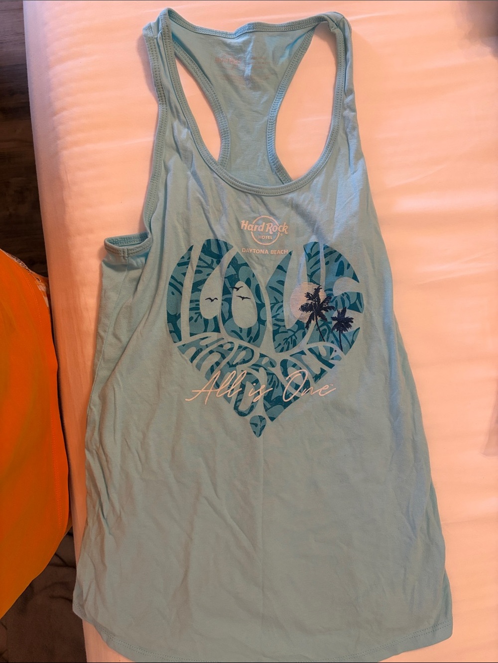 Hard Rock Cafe Light Blue Racerback Tank - Subtle Logo Print
